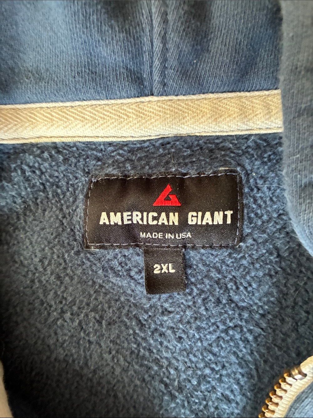 American Giant Navy Blue Full-Zip Hoodie - Picture 2 of 2